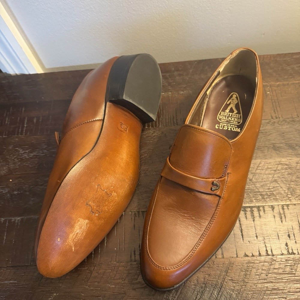 Men's Brown British Walkers Oxford Loafers Slip On Size 9M